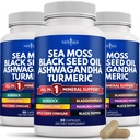 Silica Laut Moss Baru, Minyak Benih Hitam, Ashwagandha, Turmeric, Bladderwrack, Burdock - dengan Manuka, Madu Dandelion, ACV Black Pepper Gluten Bebas