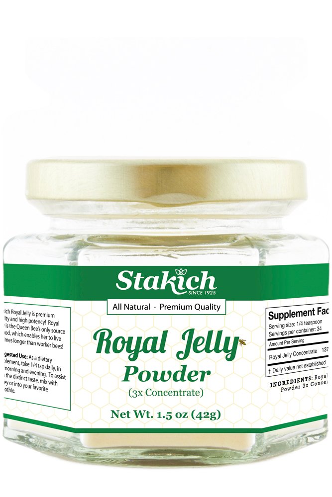 Stakich Royal Jelly Powder - 1.5 Ounce - 3X Konsentrasi - Bekukan Dry, Murni, Natural