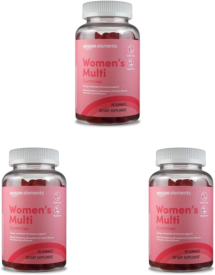 Elemen - Perempuan dewasa Multivitamin Organik, 90 Gumi (30 Pelayan), Vegetarian, Gluten Bebas (Sebelumnya Revly) (Paket 3)