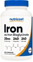 Tambahan Bisglycinate Besi (25mg) 240 Kapsul - dari Ferrous Bisglycinate Chelate - Non-GMO & Gluten- Bebas