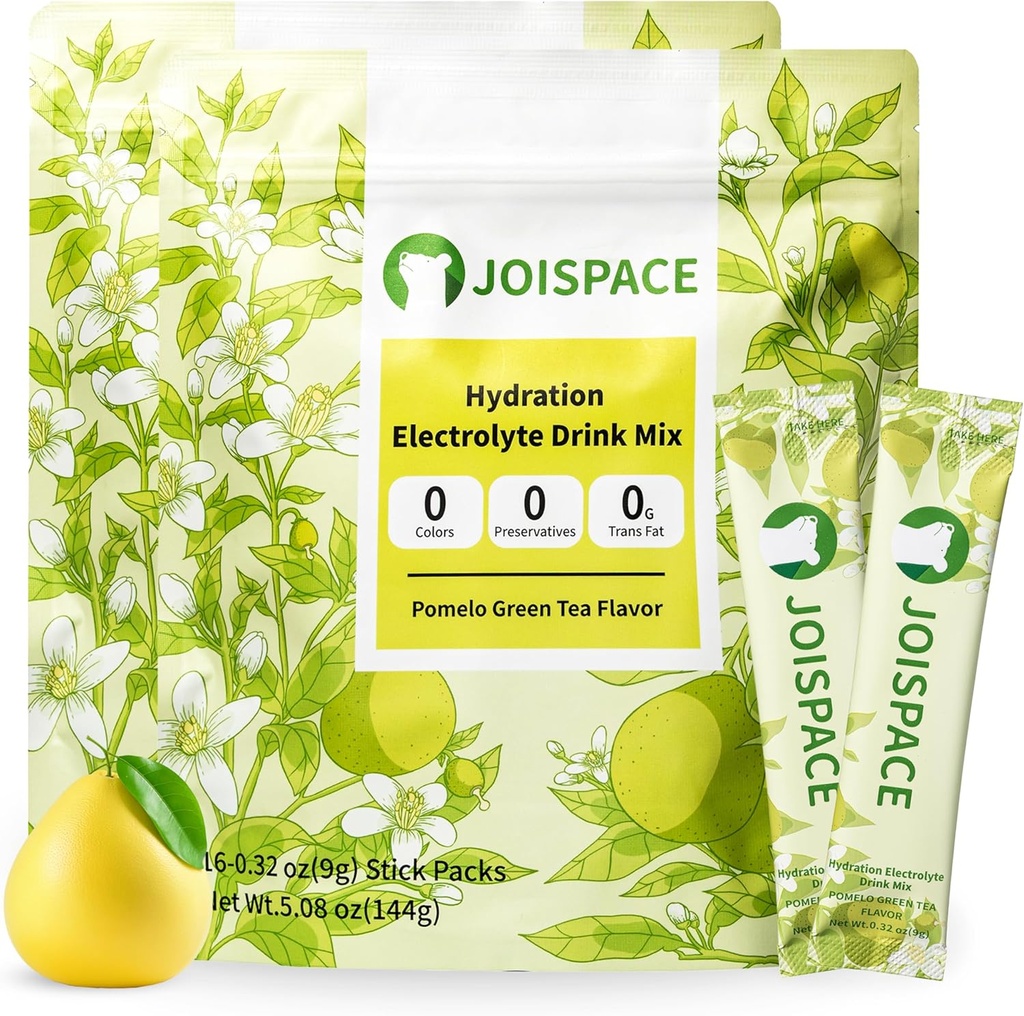 JOSTACE Electrolite Drink Mix dengan Tea Polyphenol 124; Fast Hydration & Electrolite Boost Boost 124; None-GMO, Vegan, Gluten- Free 124; Pomelo Tea, 32 Servings