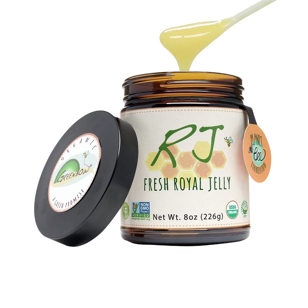 Greenbow Organ Segar Royal Jelly - 100% USDA Tersertifikasi Organik, Non- GMO, Halal, Pure, Gluten Free - Salah satu The Nutrection Packed - (226g)