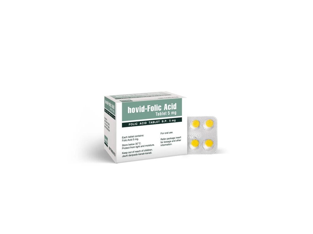 HovID Acid Folic 5Mg 100 Tablet (pak 3 kotak 100 tablet)