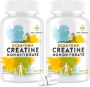 8-in- 1 Creatine Monohydrate dengan BCAA & HMB, 5000 mg untuk Pria & Women, Creatine Chews untuk Muscle, Recovery, Endurance & Kekuatan, Absorpsi Tinggi, Lemon Flavor, Sugar- Bebas, 180 tablet