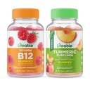 Lifeable Vitamin B12 + Turmeric Curcumin, Gummies Bundle - Great Tasting, Vitamin Suplemen, Gluten Bebas, GMO Bebas, Dapat Dikunyah