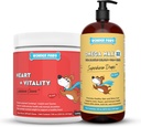 WONDER PAWS Heart + Vitalitas Superhero Chews Plus Omega Max Fish Oil - for Dogs Heart Health, Skin and Joint Care & Imune Dukung - Heart + Vitalitas 90 Chews - Omega Max 16 Ounces