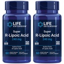 Hidup Ekstensi Super R- Lipoic Acid - Acid-Sehat, Efisien Stress Pertahanan - dengan 240 mg Aktif R-Form Acid R-Lipoic - Gluten-Free - Non-GMO - Vegetarian - 60 Capsules (2 Pack)