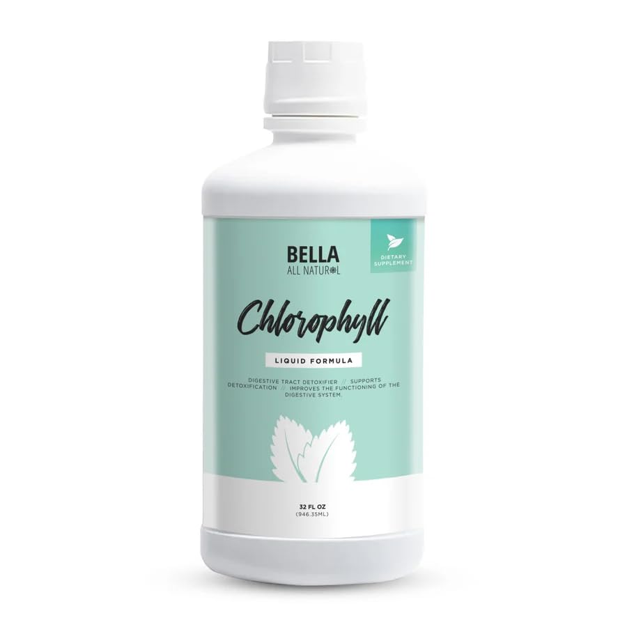 Bella All Natural Liquid Chlorophyll Drops Anti- Aging 124; Meningkatkan Energi 124; Hormonal Keseimbangan 124; Anti- Acne, Mint Flavor 60ml
