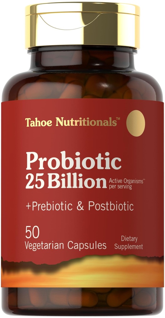 Tahoe Nutronionals Prebiotic, Probiotic & Postbiotic 124; 25 Milyar CFU 124; 50 Powder Pill £124; Pria dan Perempuan 's Digetical Health 124; Vegetarian dan Non-GMO Suplemen