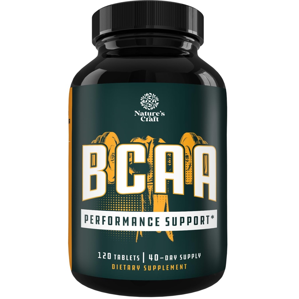 Branch Chain Acids Acids Supplement - Vegan BCAA Tablet Post Workout Recout Muscle Growth - Branched Chain Acids Suppplemen Pria dan Women Recout 120 Count