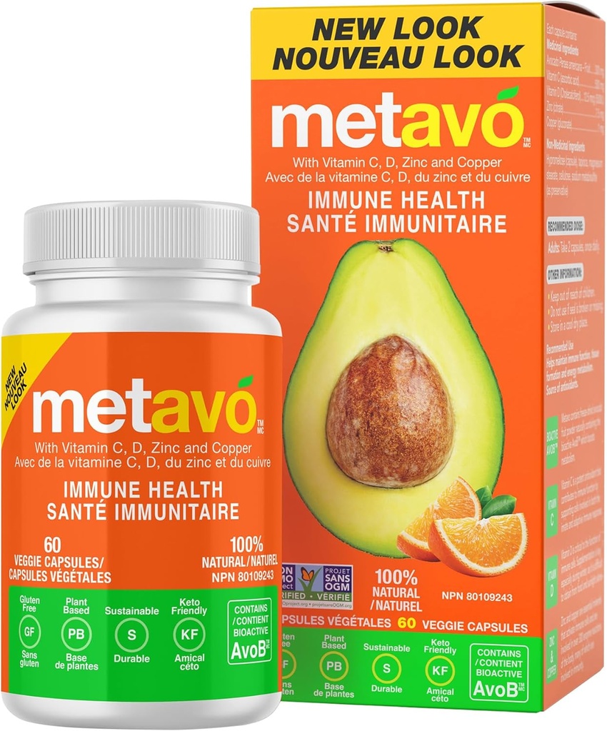 Metavo Immune Health - Natural Ammune Supplemen Dukungan Imune, Suplemen Escezinc untuk Pria & Women Dikembangkan dengan Vitamin C, D & Copper, 60 Vegan Kapsul, 30 Hamba