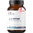 Design for Health L 5- MTHF - Quatrefolic L Methylfolat Suplement 5mg (8500 DFE) - Methoylated Freelent Suplemen Perempuan & Men - Supports Metalation - Non-GMO, Gluten Free (60 Capsules)