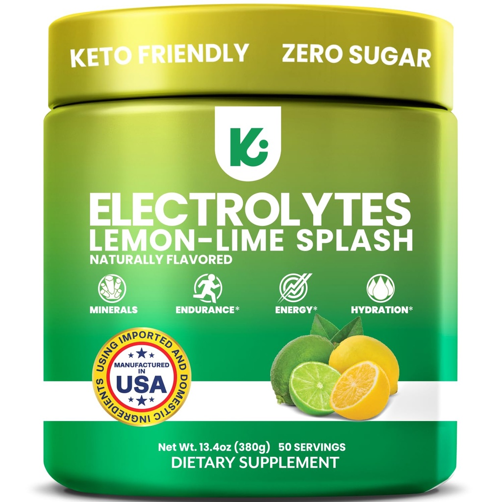 Keppi Electrolytes Powder - Lemon Lime Flavor - tidak ada Suplemen Gula Hidration dengan Potasium, Magnesium, Sodium - Keto, Vegan, Fasting- Friendly, Zero Calorie Electrolite Drink Drink