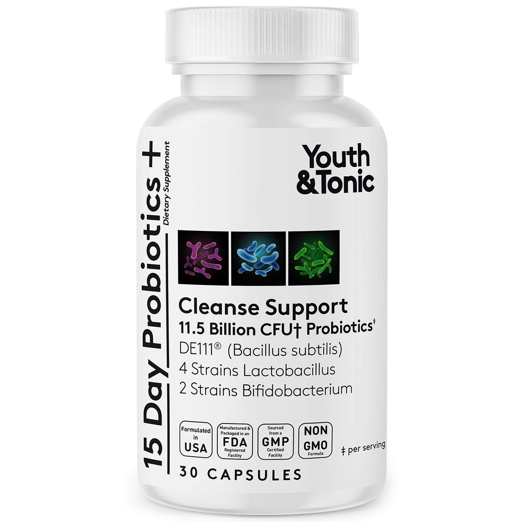 Probiotic Suplemen untuk 15 Hari Cleanse 124; Dijamin Protes Shelf Stable Progories for Digetical & Colon Kesehatan untuk Keseimbangan Gut Flora Flora 124; Cleansing Regularity Bloating Dupport untuk Women Dewasa