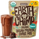 EarthChimp Organic Vegan Powder - dengan Prograsi- Non GMO, Dairy Free, Non Whey, Tanaman berbasis Protein Bubuk untuk Perempuan dan Pria, Gluten Bebas - 52 Pelayan 64 Oz (Coklat) No Scoop
