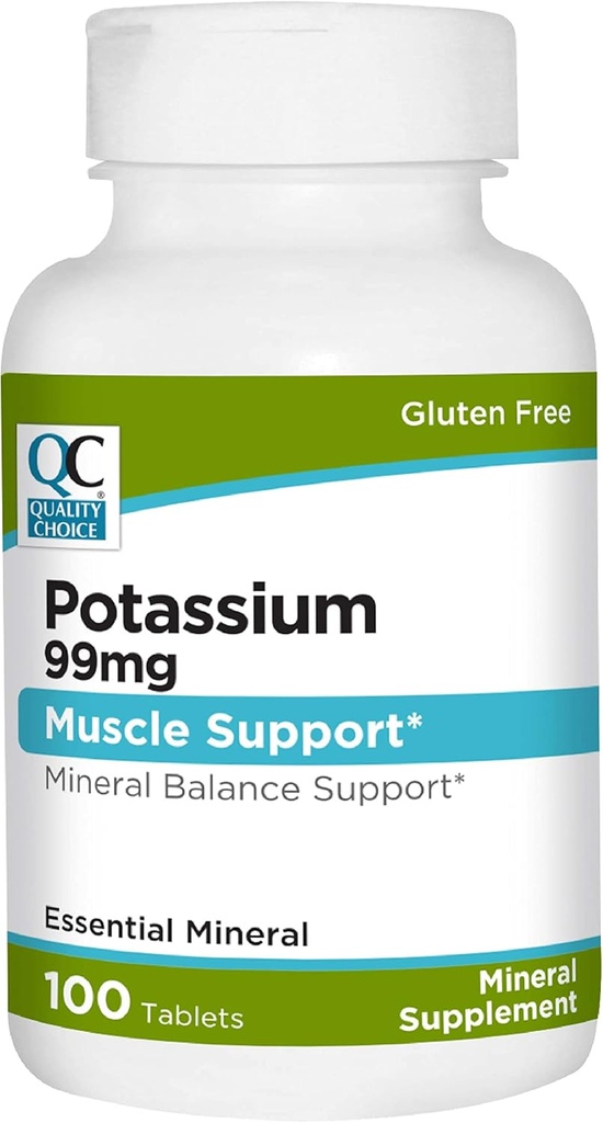 Kualitas Pilihan Potasium 99 mg Tablet 100 Count Mineral Suplemen