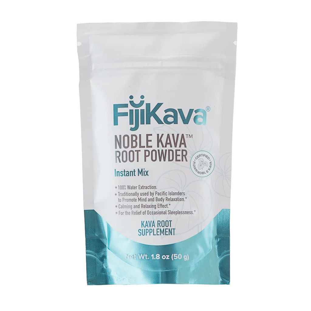 FijiKava Instant Kava Powder 50g - Premium Kava Root Pounder dengan Konten Tinggi Kavalactone - Bantuan Relaxasi Alam untuk Kesetaraan, Stress Relief, dan Suite-To- Mix
