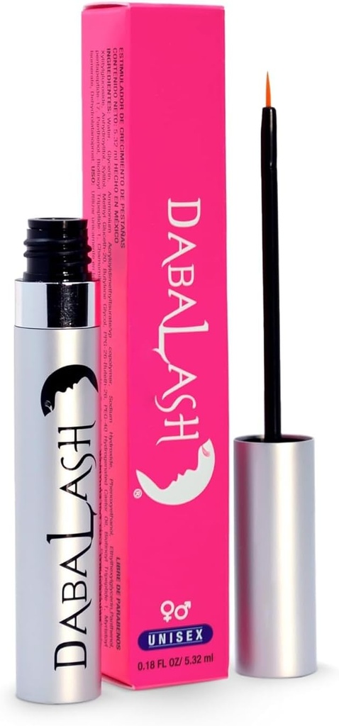 DABALASH Eyelash Profesional & Eyebrow Growth Serum dengan Castor Oil - Memproyeksikan Penampilan Tentu Longer, Fuller, Tebal & Stronger Lash + Brow Rambut - 0.18 oz