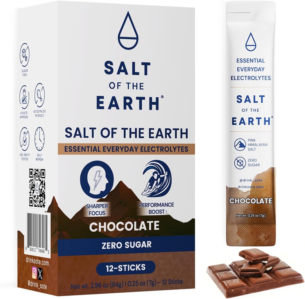 Garam Bumi Premium Zero- Sugar Electrolyte - Dibuat dengan Pink Himalaya Salt - Hidration Powder Paket 124; Premium Ingregents 124; Keto & Paleo Friendly 124; 12 Sticks, Coklat