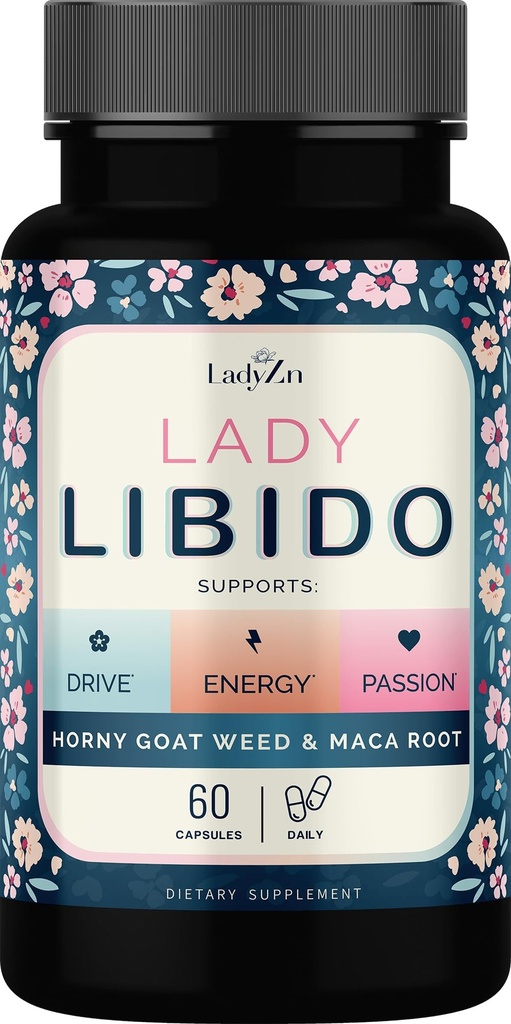 Suplemen Lady Libido untuk Perempuan Mendukung Mood, Drive & Energy, dengan Hornygoatweed & Maca Root 124; Libido Perempuan untuk Peluncuran Perempuan 124; Hormone Balanding Relieve Stress & Reduce Dryness - 60 Capsules