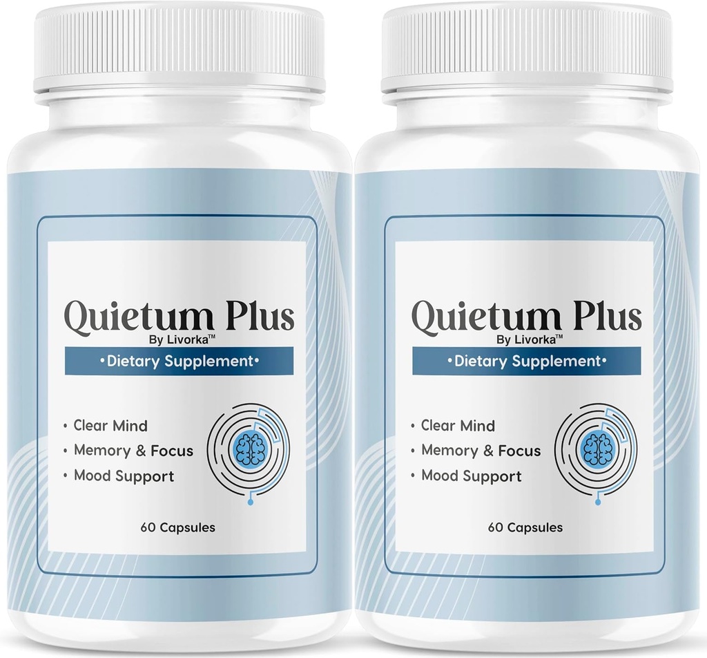 (2 Paket) Quietum Plus - Resmi Quietum Plus Advanced Suplement Formula, Original Quietum Plus Review, All Natural QuietumPlus Formula Sehat Ear, 120 Capsules selama 2 Bulan