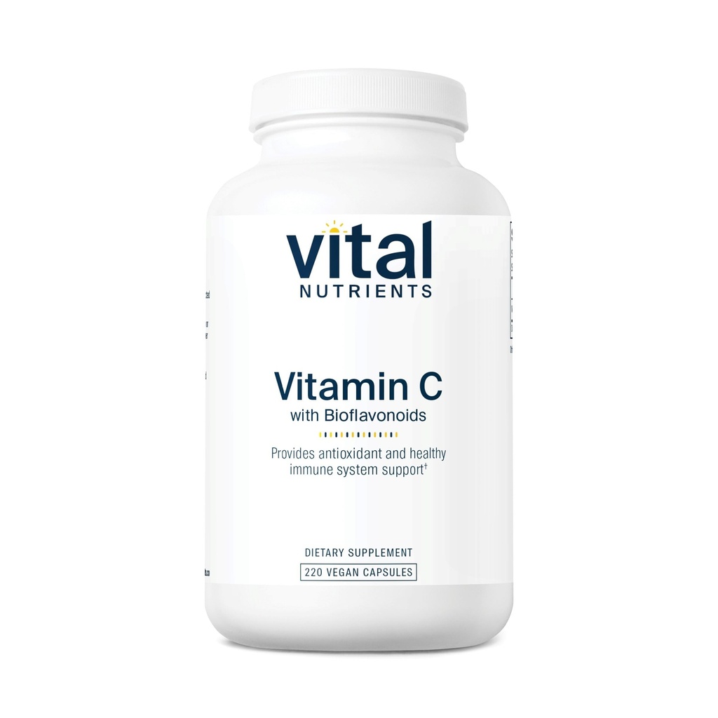 Visi Nutrients Vitamin C dengan Bioflavonoid 124; Vegan untuk Dukungan Imune *