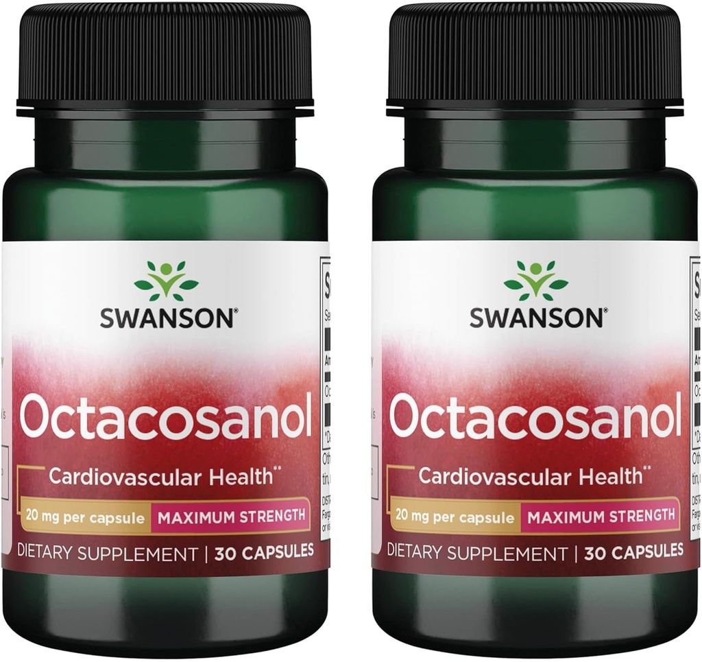 Swanson Maximum-Power Octacosanol 20 Miligram 30 Capsules (2 Pack)