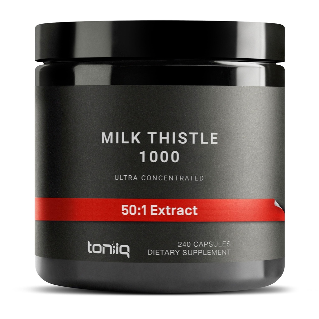 Toniq Milk Thistle - Potensi Tinggi Ultra 50: 1 Ekstrak dengan 80% Silymarin - Sangat konsentrasi - Tiga Partai Lab Diuji - 240 Kapsul