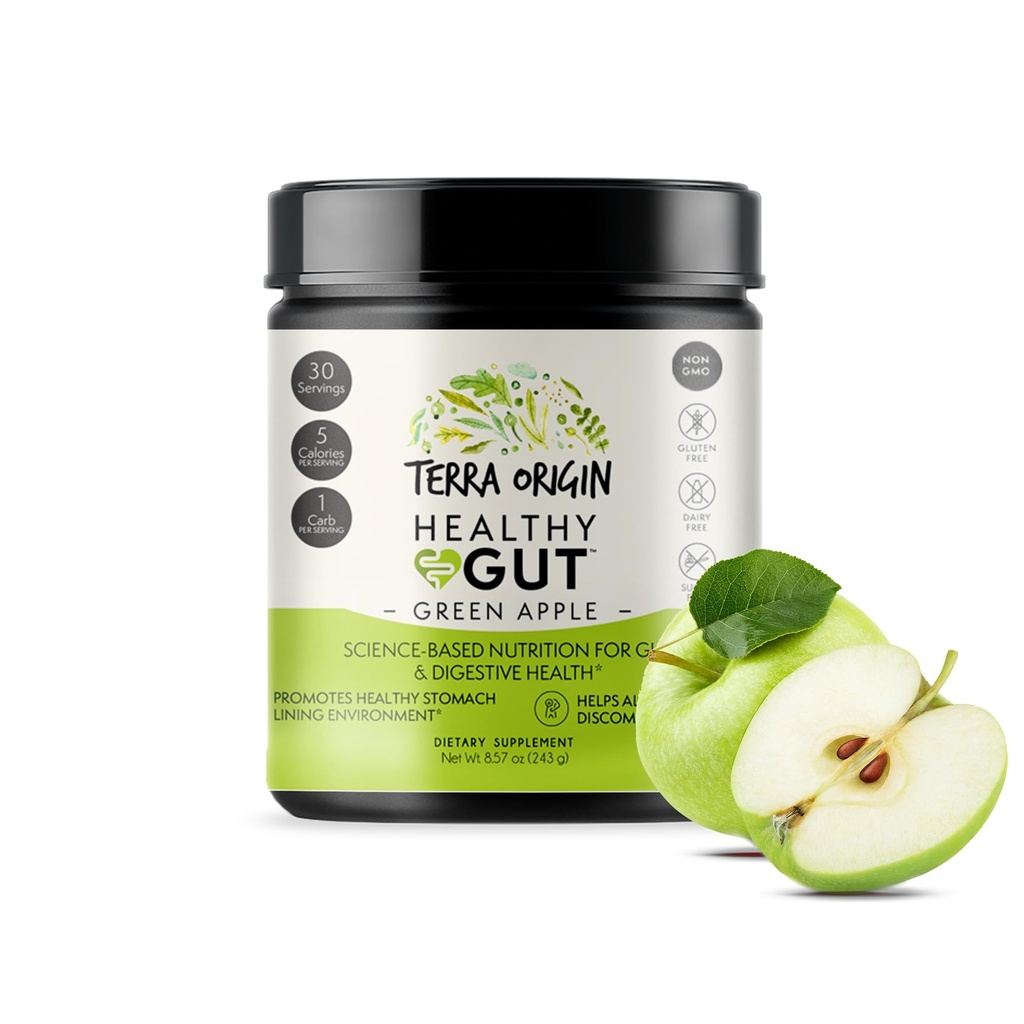 Sehat Gut Green Apple 134; 30- pelayan dengan L- Glutamine, Zinc, Glucosamine, Slippery Elm Bark, Marshmallow Root dan More!