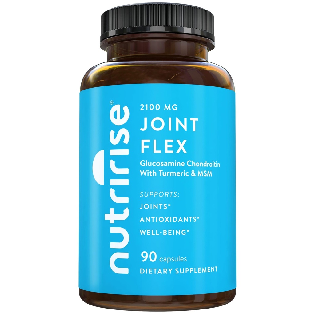 Nutririse Glucosamin Chondroitin Quercetin & MSM dengan Curmeric Curcumin Triple Strake Suppport for Women & Men with Boswellia & Bromelain, Gluten Free, Non GMO, 90 Count