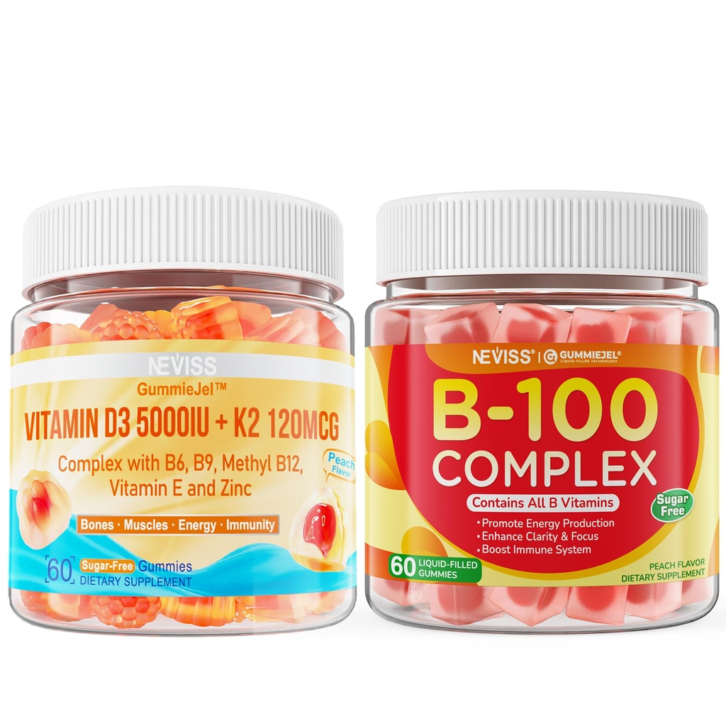 NEVISS Vitamin D3 K2 Gummies + Vitamin B100 Kompleks