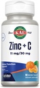 KAL Zinc Plus C, Instant Dissolve Vitamin C dan Zinc, Fungsi Sel dan Dukungan Imune, Optimal Absorpsi, Natural Tangerine Flavor, 60-day Money@-@ Back Jaminan, 90 Pelayan, 90 Micro Tablet