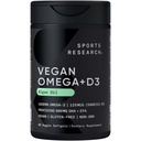 Vegan Penelitian Olahraga Omega- 3 dengan Vitamin D3 Softgels - 1020mg Omega-3 & 5000iu D3 Suplemen - Fish Oil Alternatif dengan Vitamin D Plant - Berdasarkan Dukungan dari Algae Oil - 60 Vevgie Softgeels untuk Dewasa