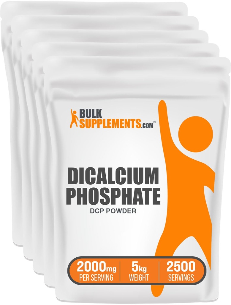LokSuplements.com Dikalsium Powder - Kalsium Suplemen, PFosfat Dikalsium sebagai Agen Pendamping - Tanpa Rasa & Gluten Bebas, 2000mg per Serving, 5kg (11 pon) (Paket 5)