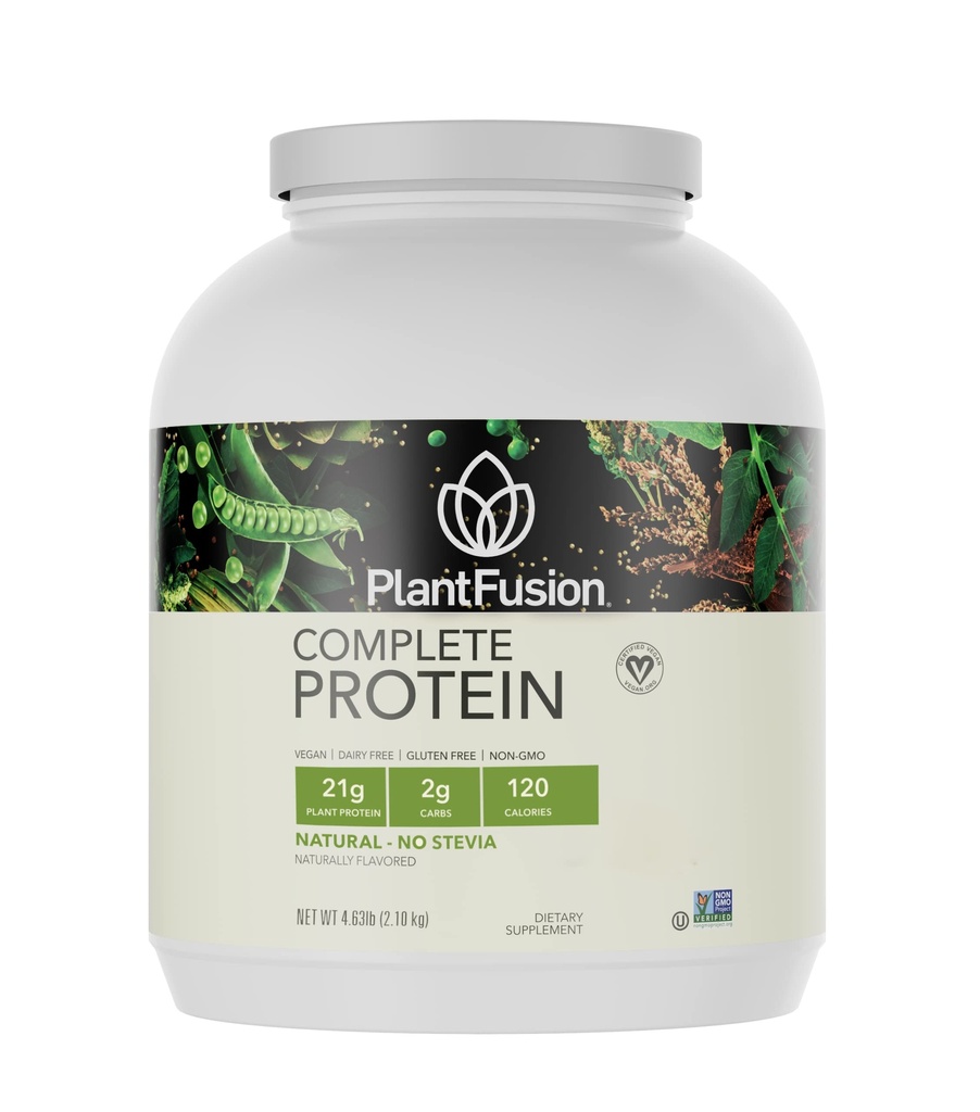PlantFusion Complete Vegan Protein Powder - Tanaman berbasis Protein Powder dengan BCAAs, Enzymes Digetical dan Pea Protein - Keto, Gluten Free, Non-Dairy, No Sugar, Non-GMO - tanpa Stepsia 5 Lb Bulk