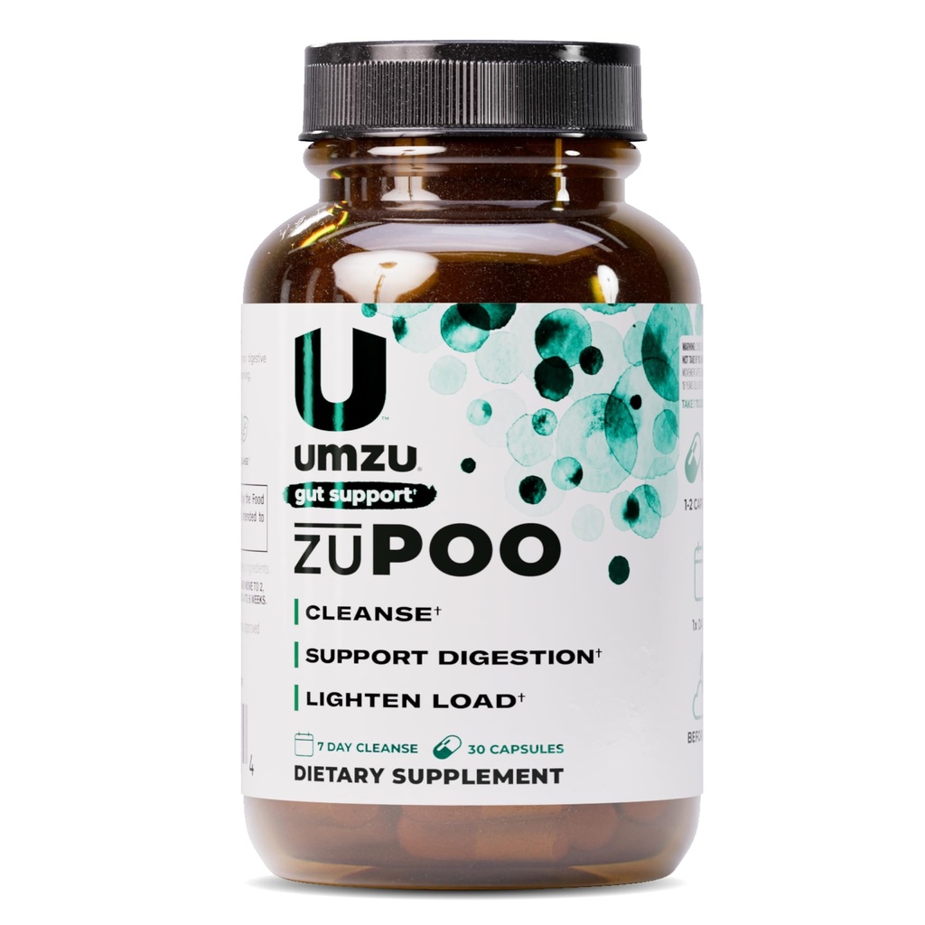 UMZU zuPOO Gut Cleanse Detox, 30 Capsules - 15- Day Colon Cleanse Natural dengan Cascara Sagrada & Magnesium Citrate - Vegan, Non-GMO, Gluten- Free Detox Cleanse Suplemen untuk Dukungan Bowel Sehat