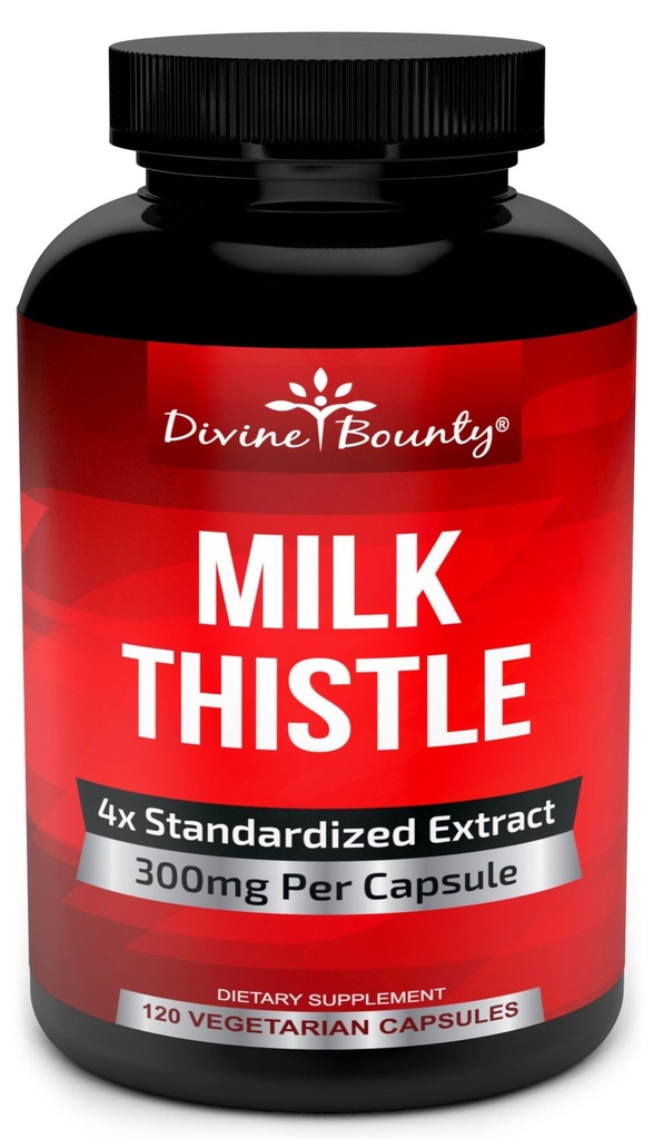 Suplemen Upon Pure Milk Thistle Capsules - Suplemen Thistle Milk 1200 mg dengan 4X Extract konsentrasi (Standardisasi) 120 Vegetarian Capsules