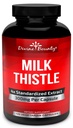 Suplemen Upon Pure Milk Thistle Capsules - Suplemen Thistle Milk 1200 mg dengan 4X Extract konsentrasi (Standardisasi) 120 Vegetarian Capsules
