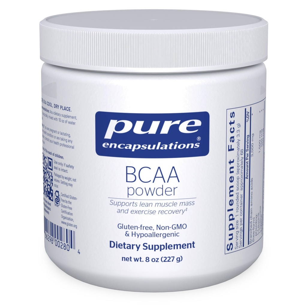 Resulasi Murni BCAA Powder 124; Suplemen hypoallergenic untuk Mendukung Fungsi Otot Selama Latihan 124; 8 Ounces