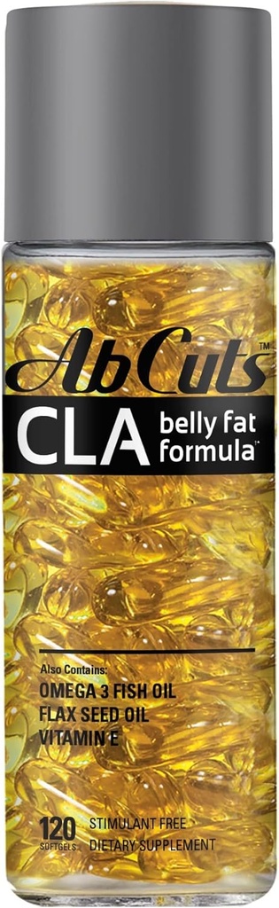 CLA Belly Fat Formula - 120 Easy- Swallow Softgels - Omega 3 Minyak Ikan, Flaxseed Oil dan Vitamin E - Membantu meningkatkan Supply Antioksidan dan Tubuh Sehat Komposisi