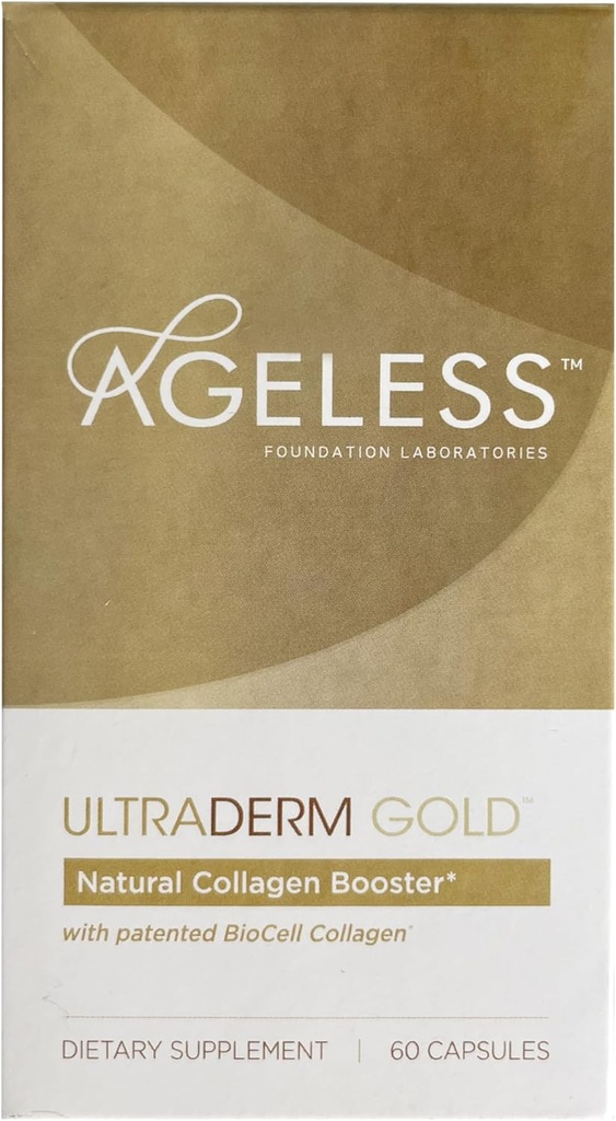 Ageleless UltraDERM Gold - Natural Collagen Booster dengan BioCell Collagen - 60 Count