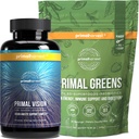 Primal Harvest Greens Powder & Vision Suplemen Perempuan dan Pria Vision and Eye Support Complex dengan Lutein, Hobxanthin Bundle