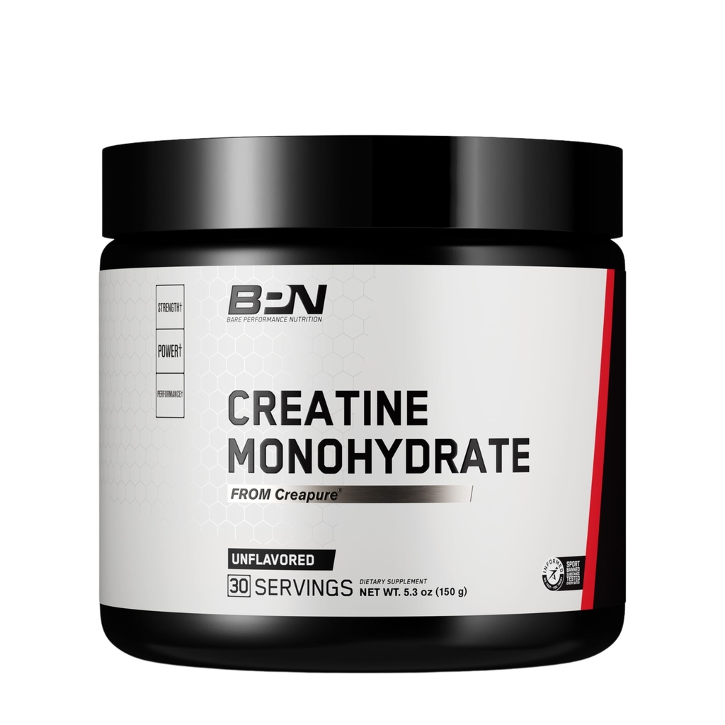 BAE PERFORMANCE NUTRITSI, BPN Pure Creatine Monohydrate Powder by Creapure, 5g of Creatine per Serving, Pasokan Pertumbuhan Otot, Bubuk Creatine Tanpa Rasa, 30 Servis