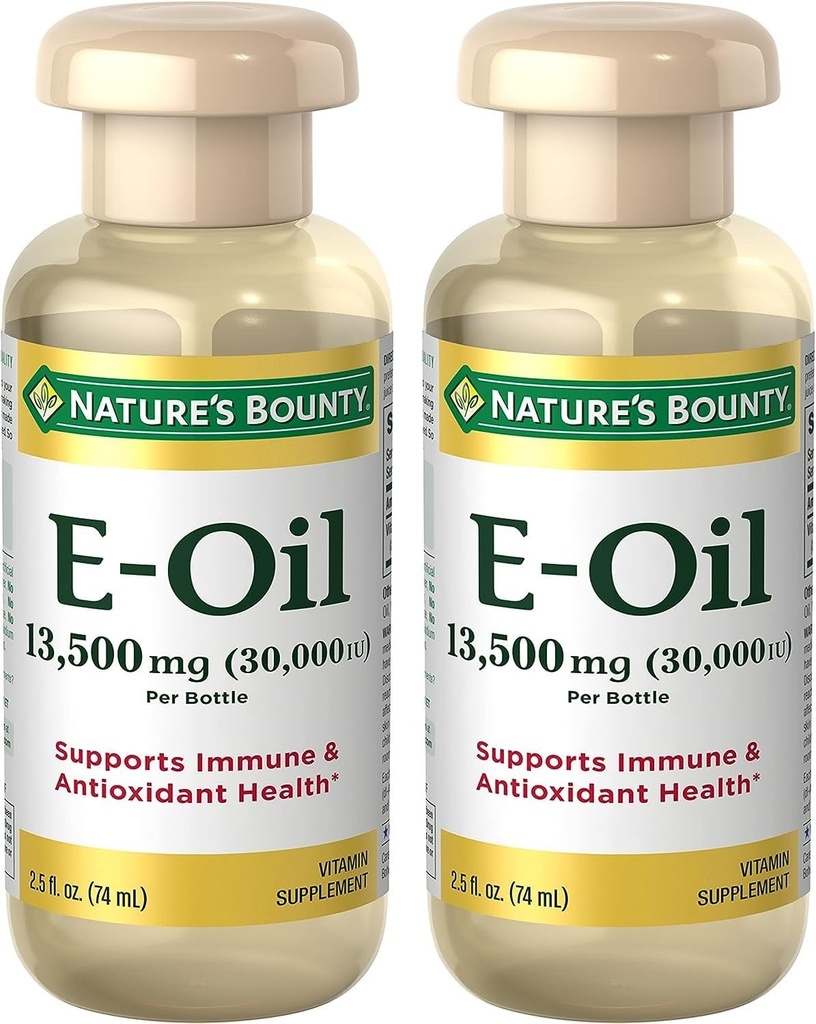 Nature 's Bounty Vitamin E Oil, Supports Immune & Antioksidant, 30.000.000 IU Vitamin E, Topical atau Oral, 2.5 ifl Oz (Paket 2)