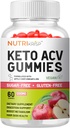 Keto ACV Gummy - Sugar-Free Gluten Free Pro Aktive Cider Super Apple Ciegar Suplemen Pria - Dukung Distry Skin (1200MG)