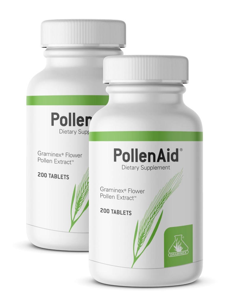 Graminex PollenAid Prostate Suplemen: Semua Prostate Natural Dukungan untuk Kontrol Bladder & Urinary Tract Health, Rye Pollen Extract dibuat di AS, 200 Tablet (Paket 2)