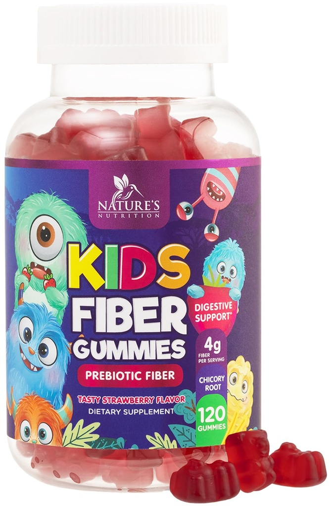 Gummies Fiber for Kids, Daily 4g Gummy Fiber Suplement, Prebiotic Digetical Health Support