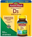 Nature Made Vitamin D3 5000LU 220 Count Softgels