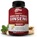 NutriFlair Korean Red Panax Ginseng 1600mg - 120 Vegan Capsules 124; 5% Ginsenosides 142; Non-GMO, Gluten-Free 124; Natural Energy & Focus Duck Alag4; Dibuat di USA