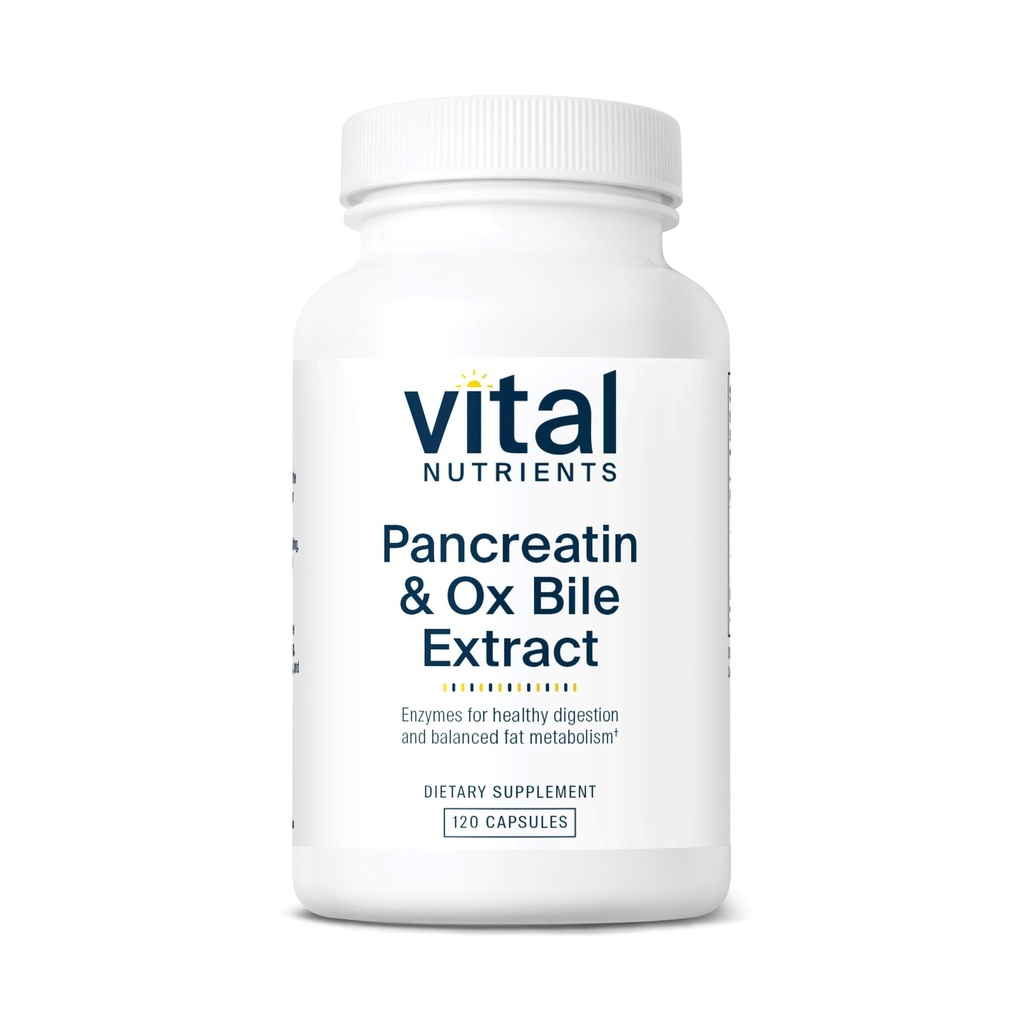 Bidang Nuklir Vital Pankretin & Ox Bile Extract 500mg 124; Enzimes Digetical Natural & Pria & Pria 124; Pasokan Pembiakan Protein, Fat, dan Karbohydrates * 124; Gluten, Dairy & Soy Bebas 124; 120 Capsules